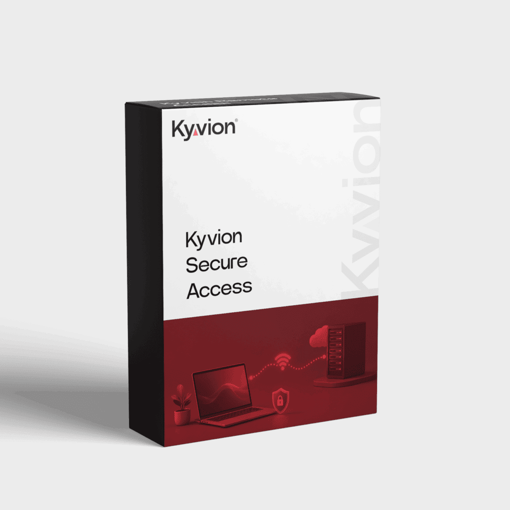 Kyvion Secure Access Sicherheitssoftware auf Produktbox.